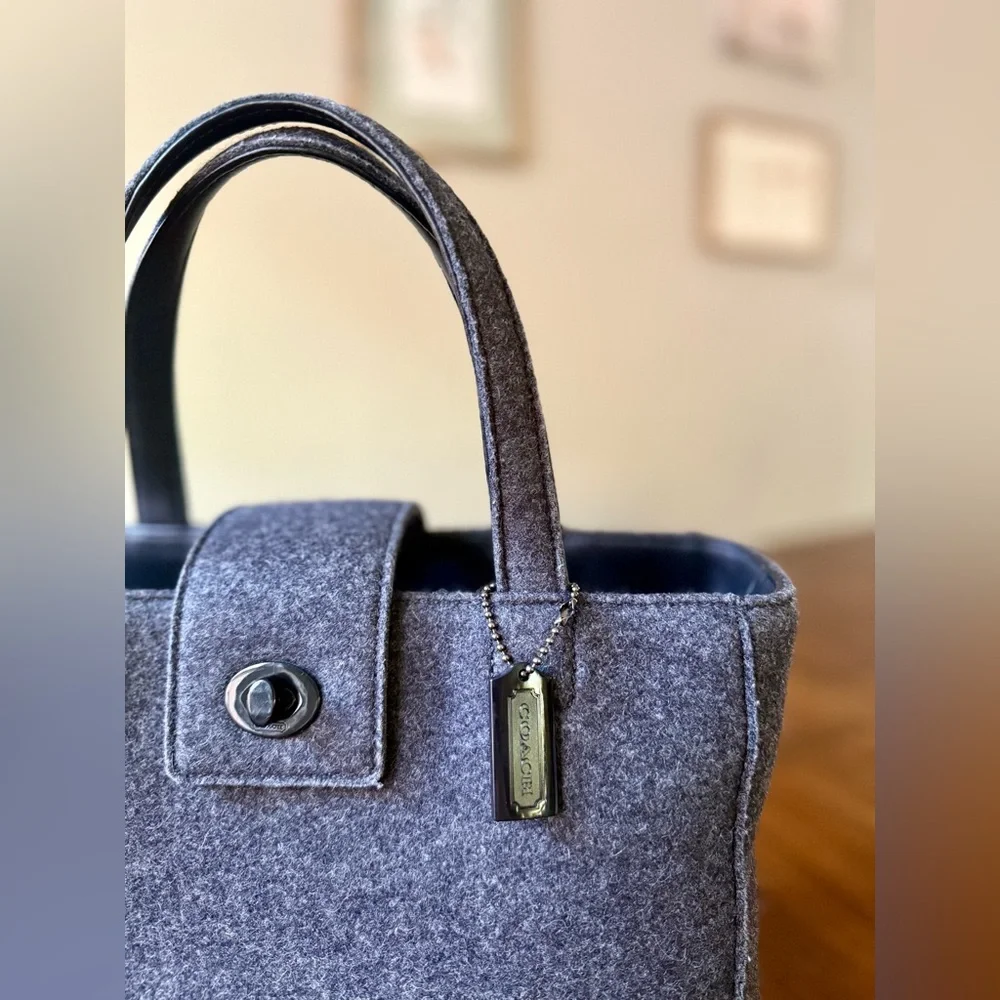 Vintage Coach Handbag German Wool Mini Turnlock Y2K 2000 - Picture 3 of 13